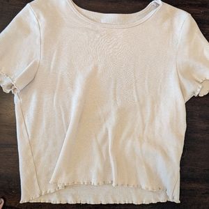 AMERICAN EAGLE Women's crop top, cream, size large